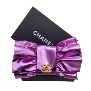 Chanel Metallic Bow Clutch