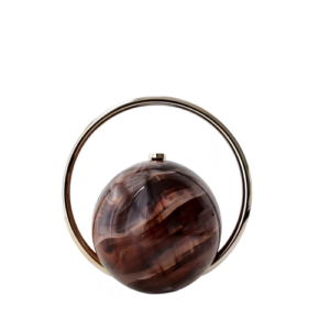 marble-effect spherical clutch bag